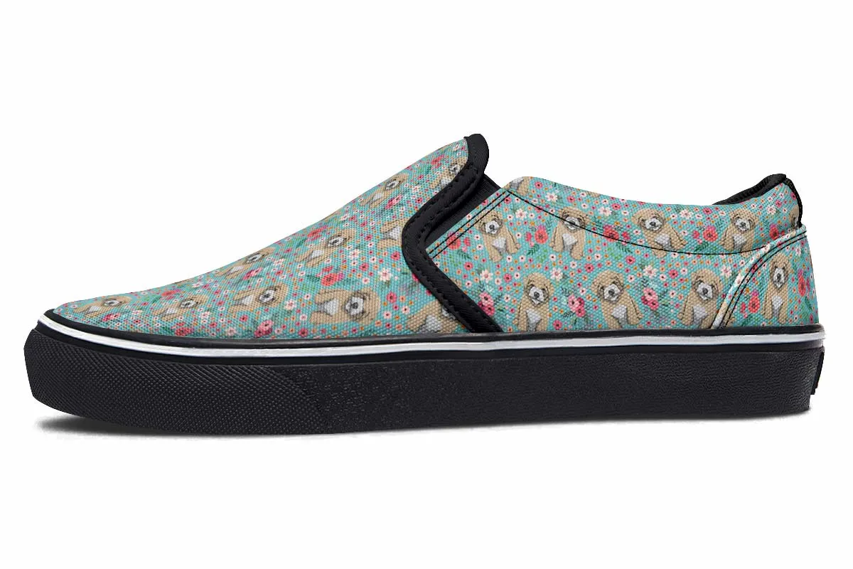Maltipoo Flower Slip-On Shoes