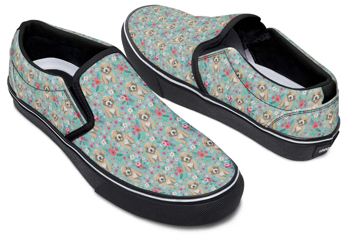 Maltipoo Flower Slip-On Shoes