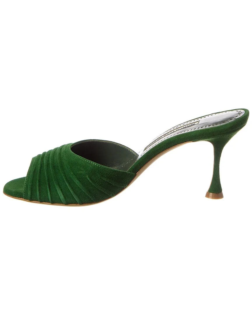 Manolo Blahnik Pirua 70 Suede Mule