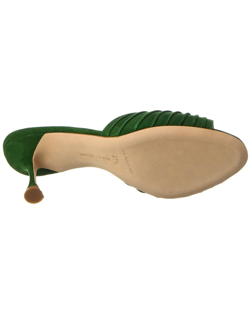 Manolo Blahnik Pirua 70 Suede Mule
