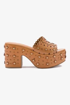 Miso Platform Sandal In Biscuit Leather