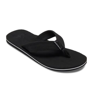 Molokai Layback Textured Flip Flops in Black, White & Black