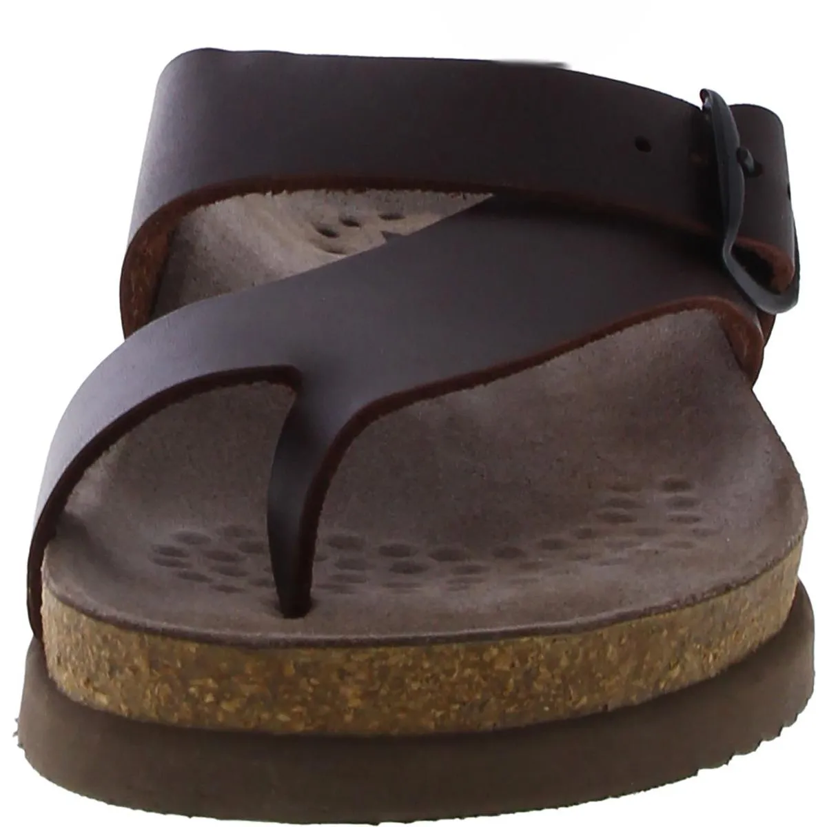 Nalia Womens Slip On Toe Loop Footbed Sandals