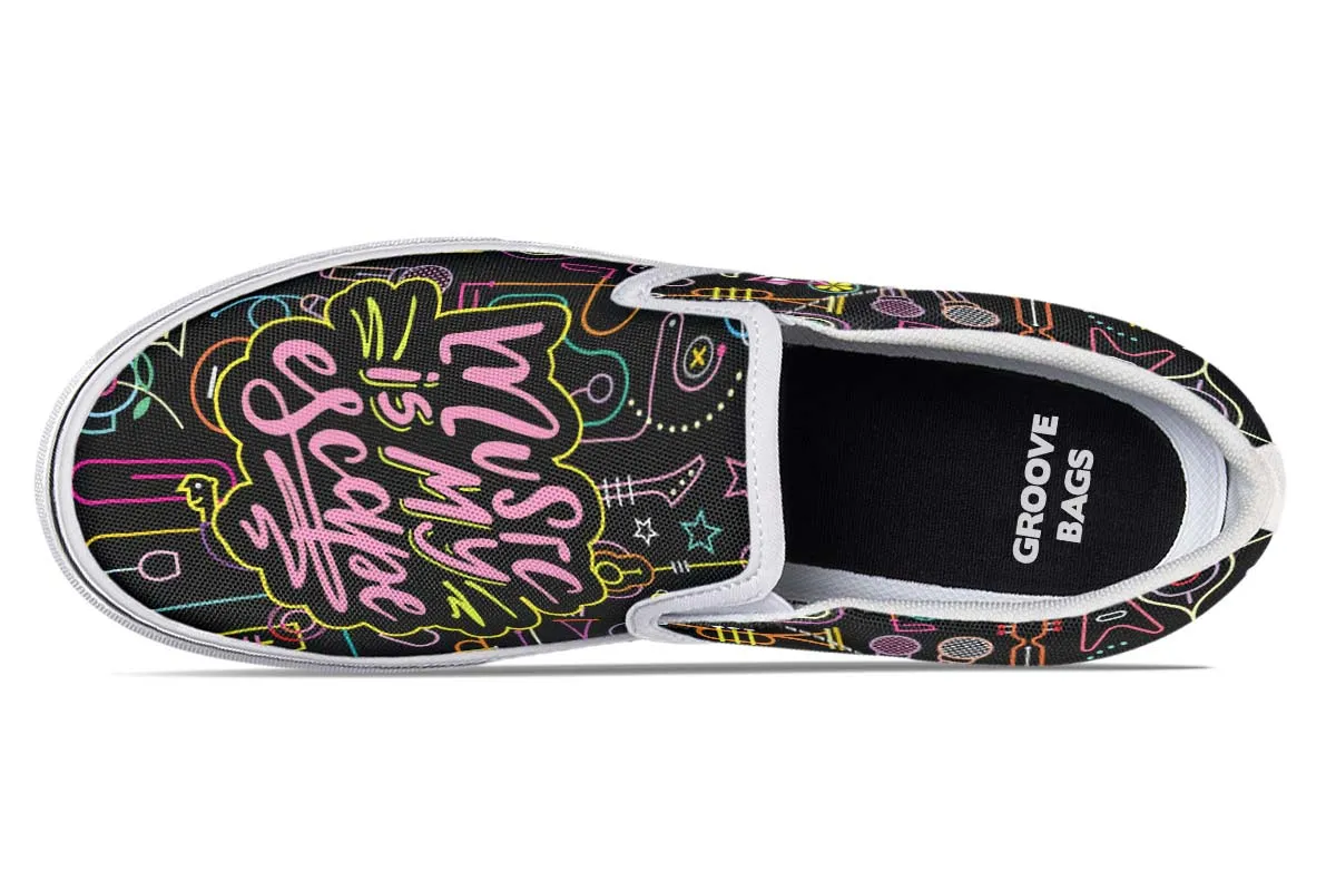 Neon Music Slip-On Shoes