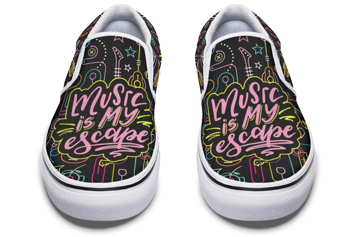 Neon Music Slip-On Shoes