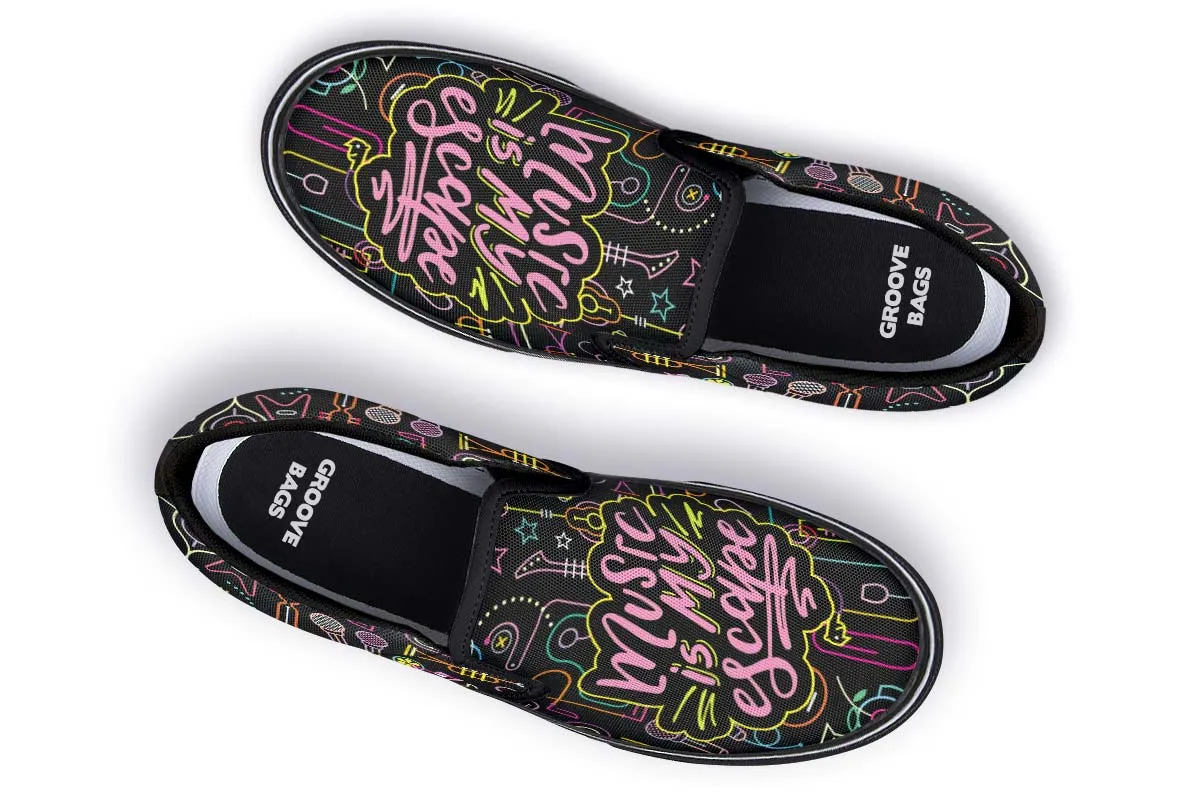 Neon Music Slip-On Shoes