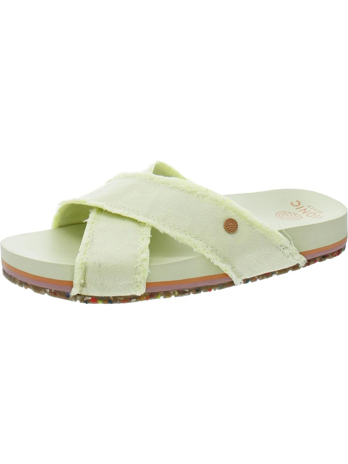 Panama Womens Canvas Slip On Slide Sandals