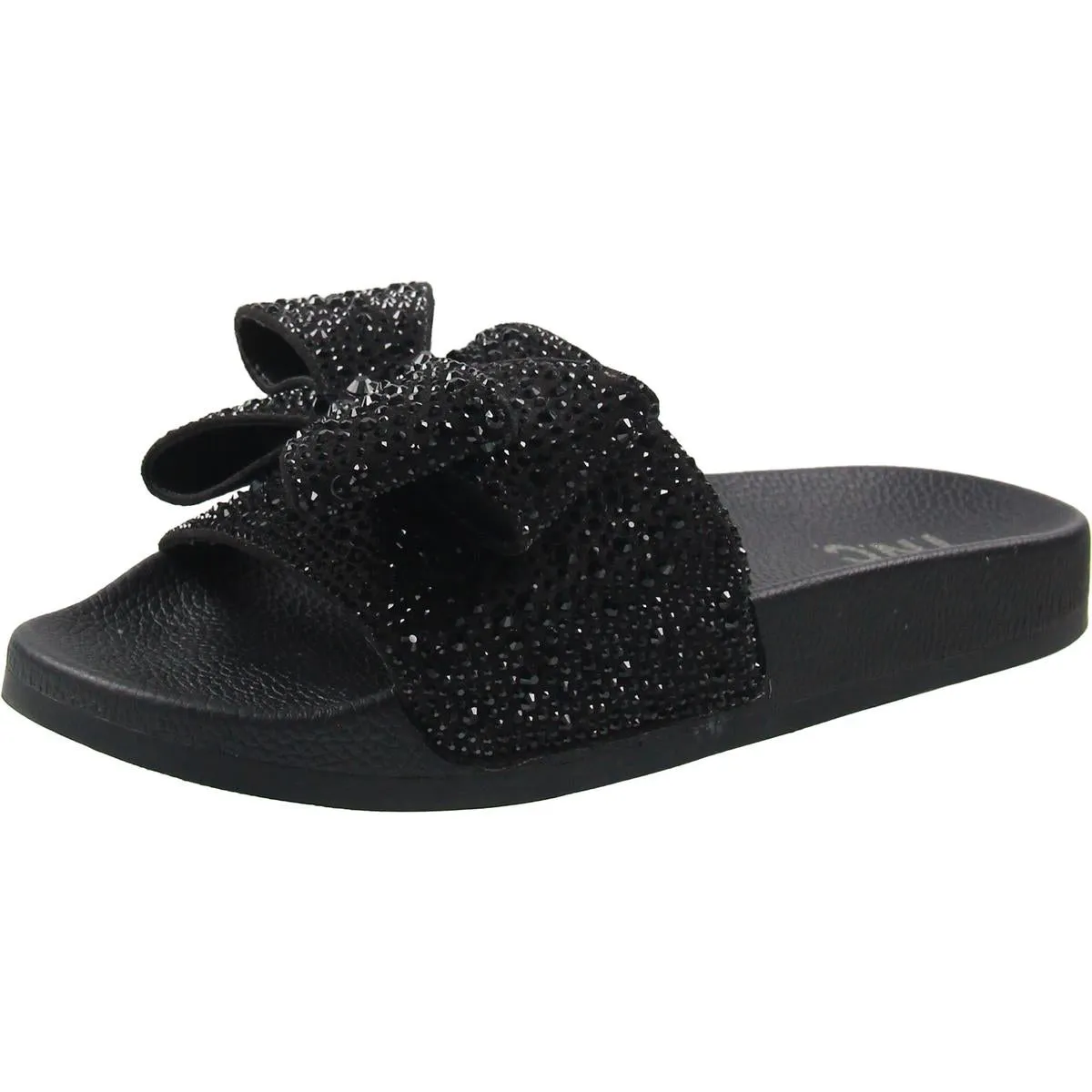 Peymin 76 Womens Rhinestone Flat Pool Slides