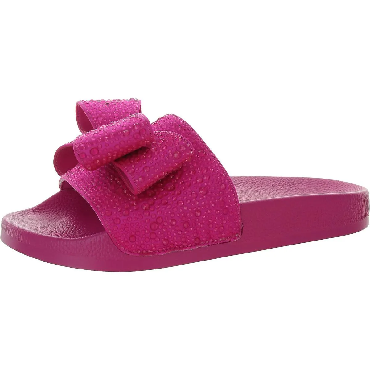 Peymin 76 Womens Rhinestone Flat Pool Slides