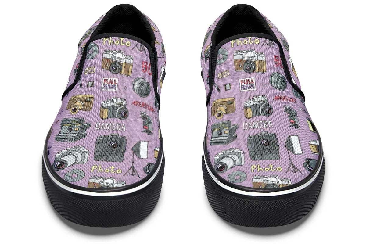 Photography Pattern Slip-On Shoes