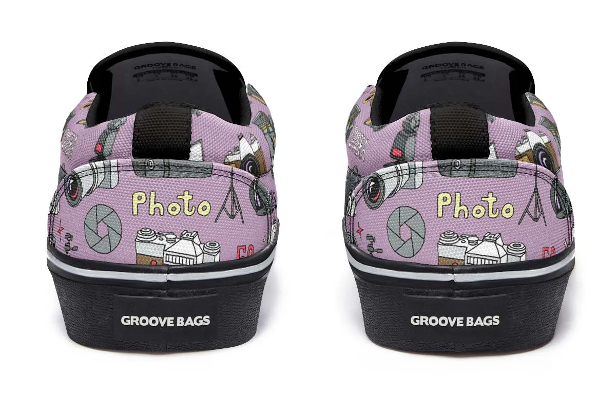 Photography Pattern Slip-On Shoes