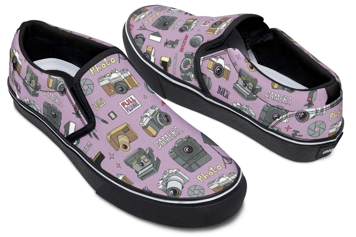 Photography Pattern Slip-On Shoes