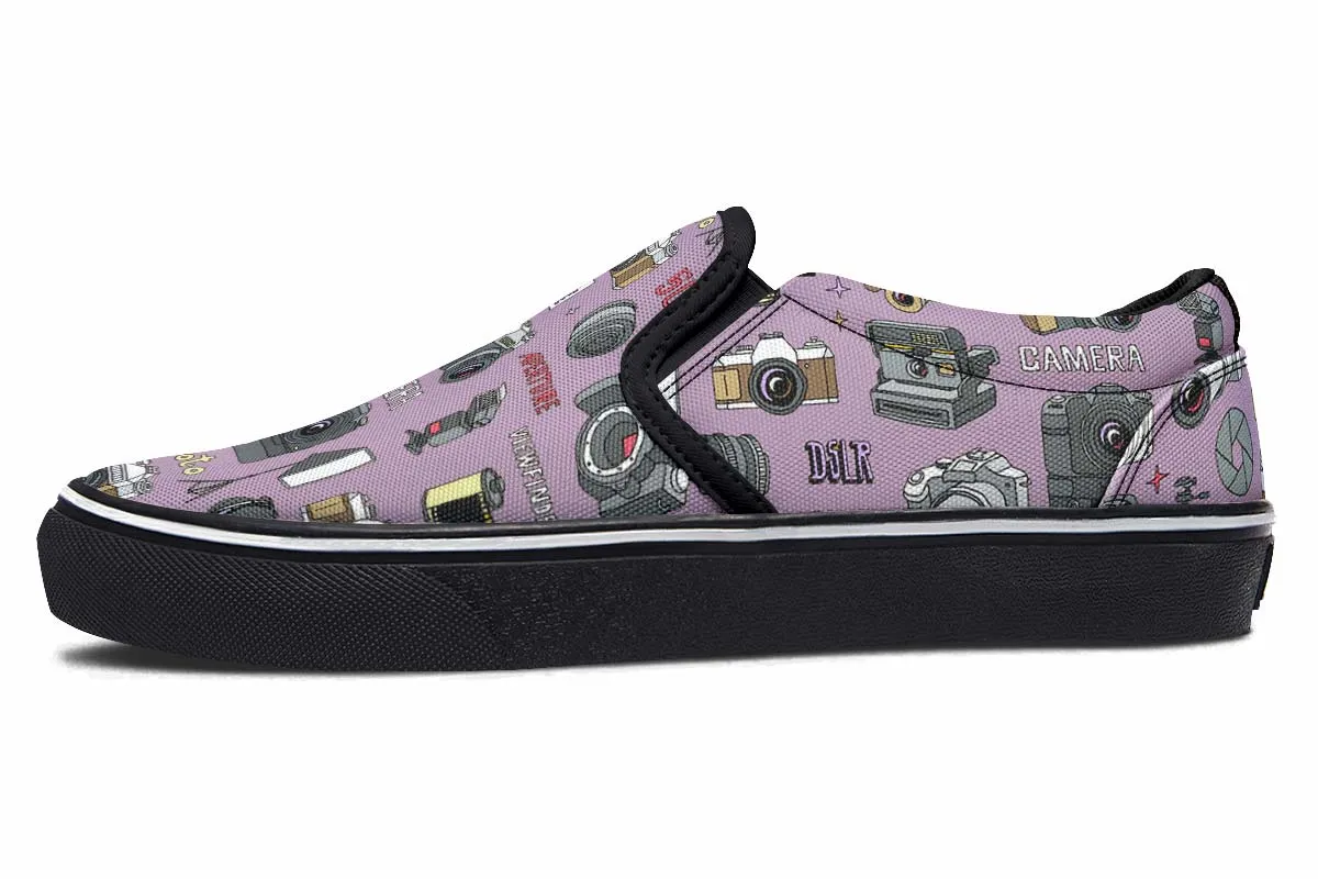 Photography Pattern Slip-On Shoes