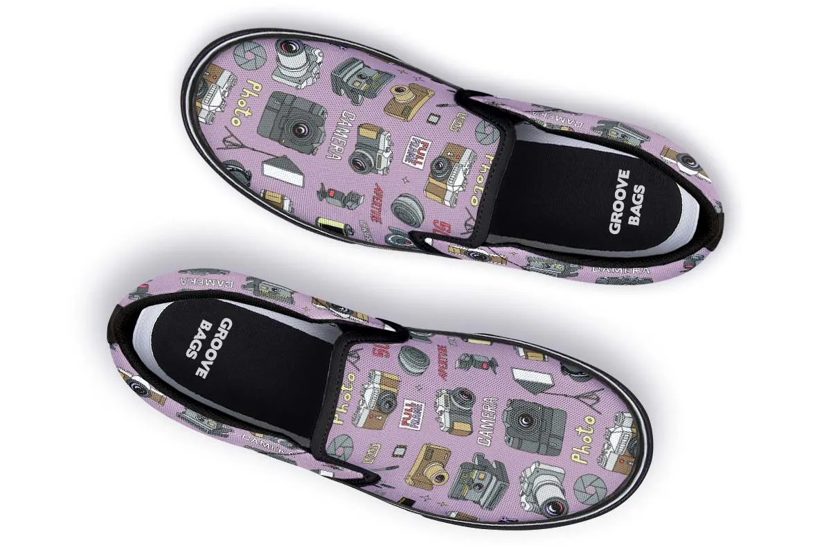 Photography Pattern Slip-On Shoes