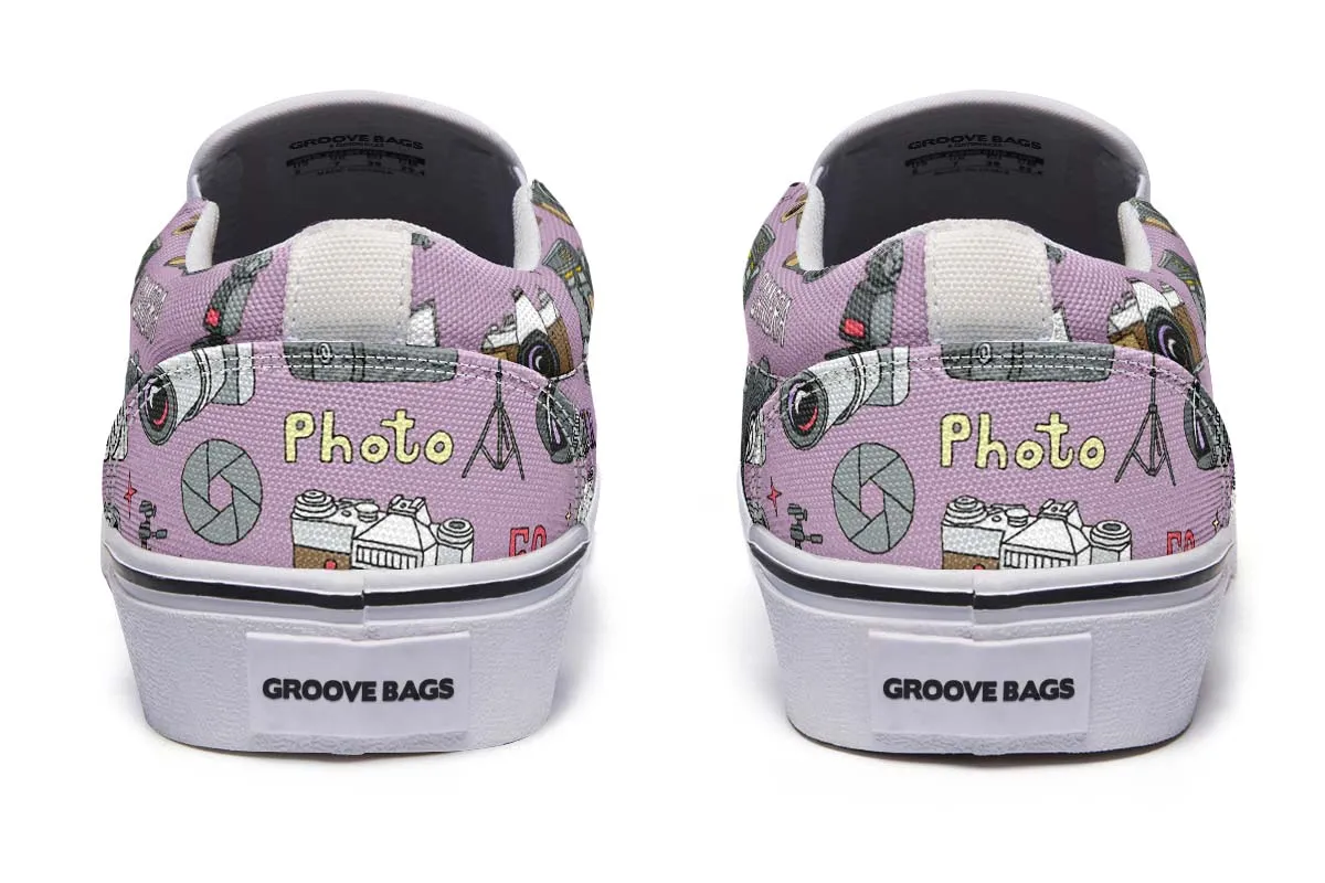 Photography Pattern Slip-On Shoes