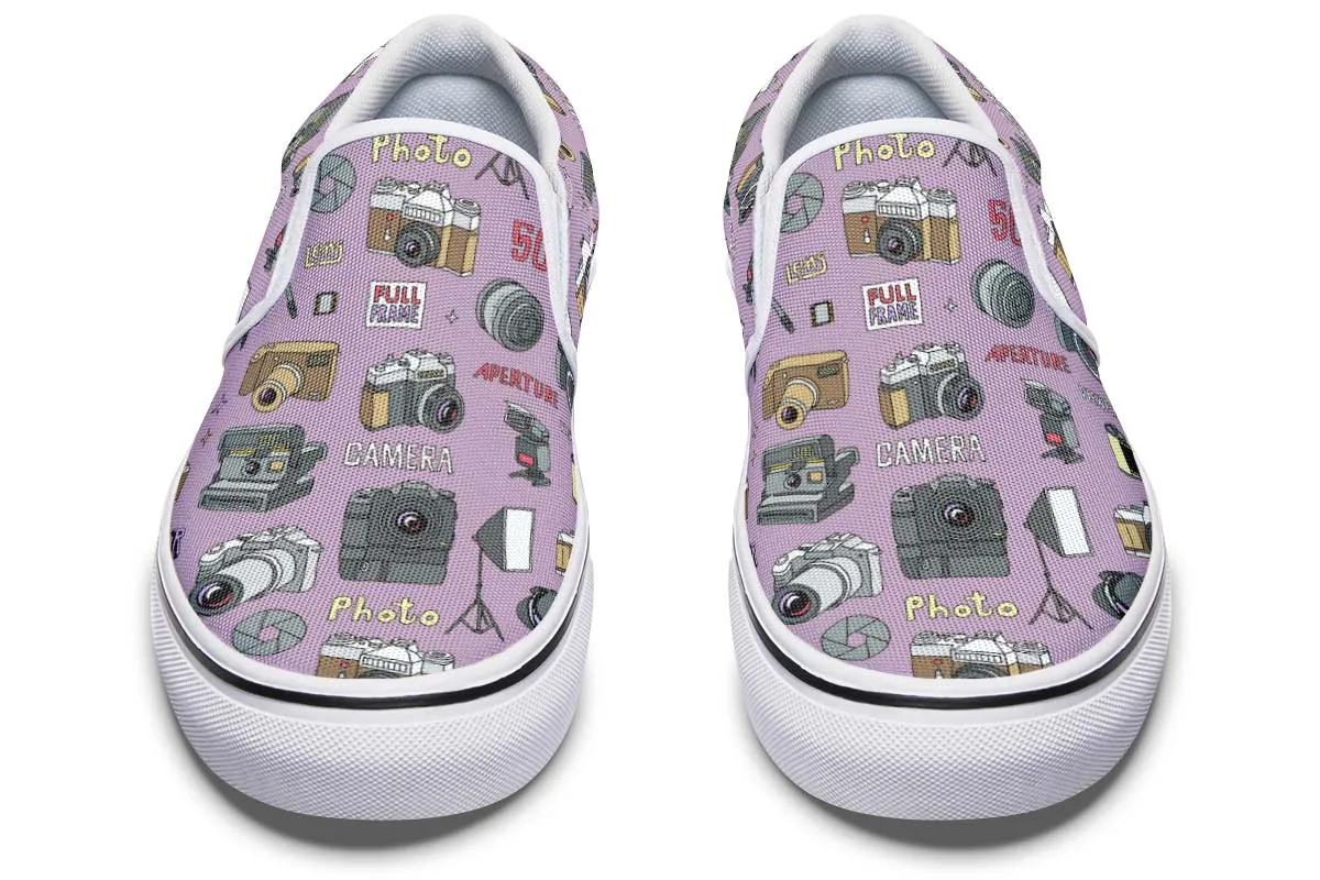 Photography Pattern Slip-On Shoes