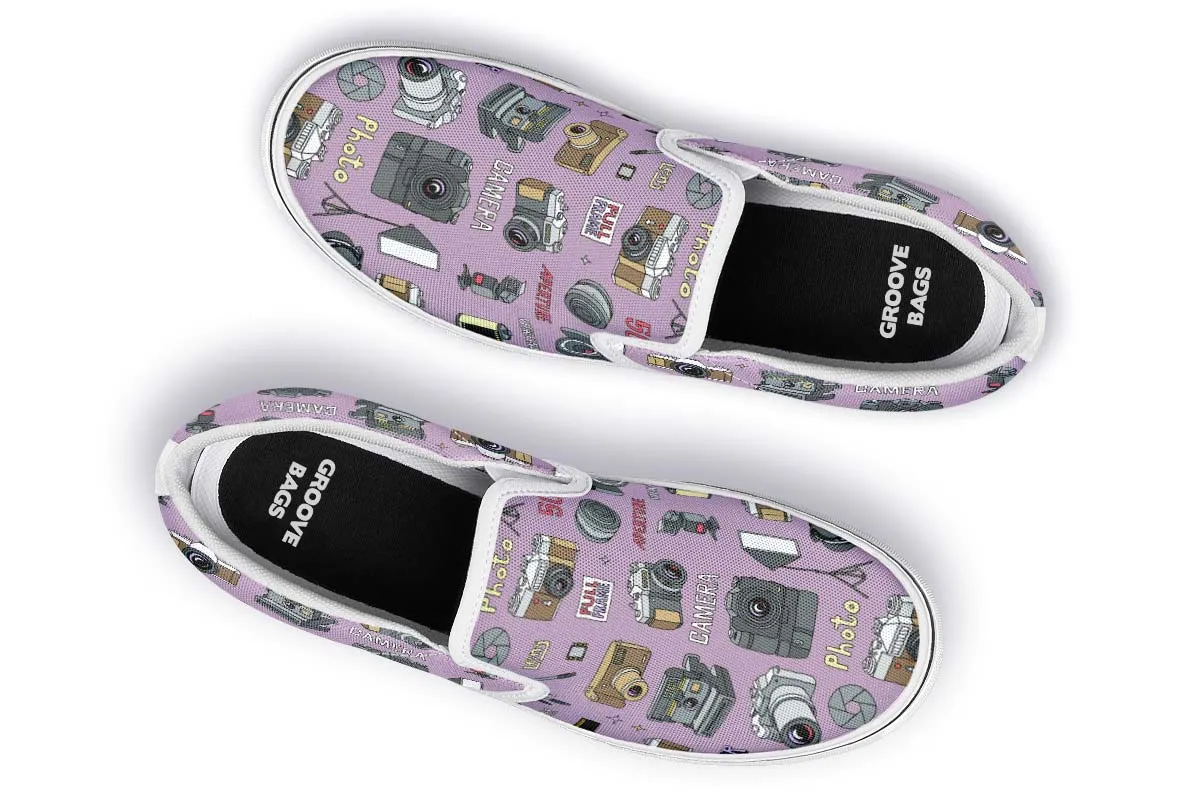 Photography Pattern Slip-On Shoes
