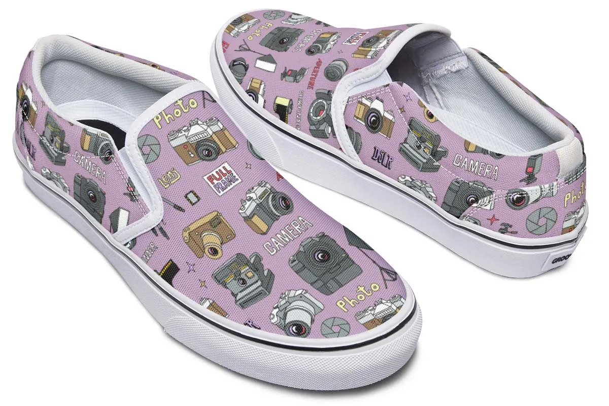 Photography Pattern Slip-On Shoes
