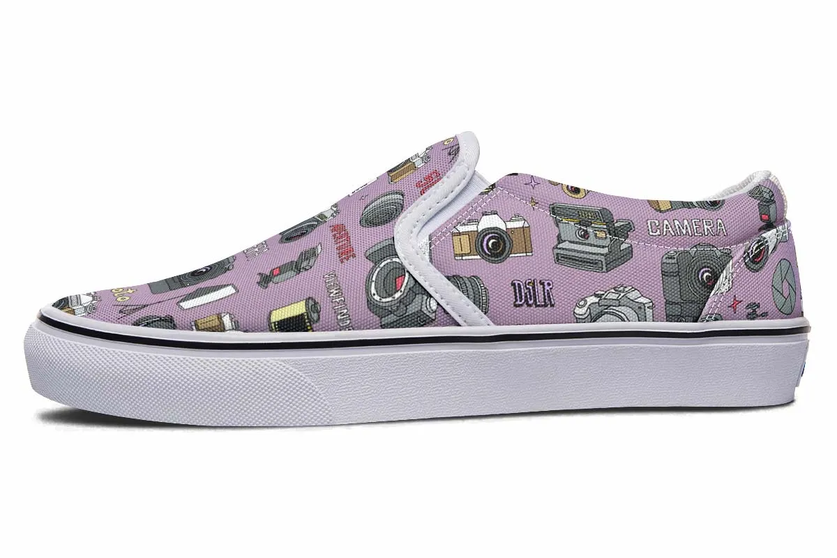 Photography Pattern Slip-On Shoes