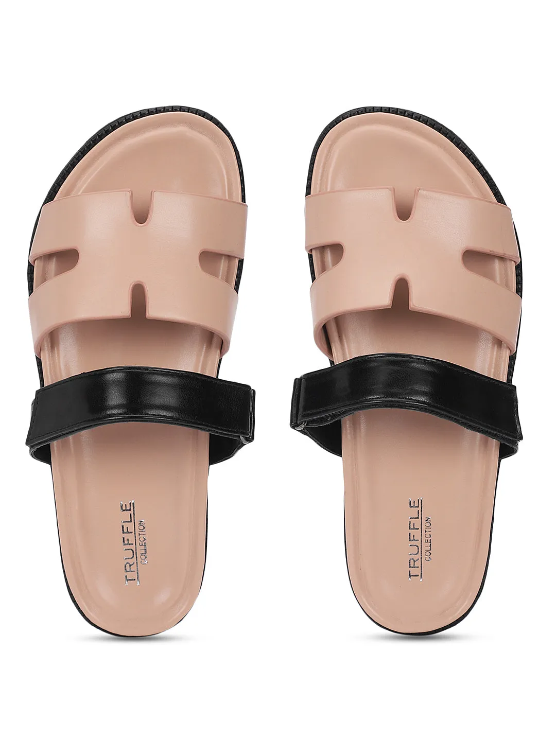 Pink Black PU Slip-On Flats (TC-ST12ORRY-PNKBLK)