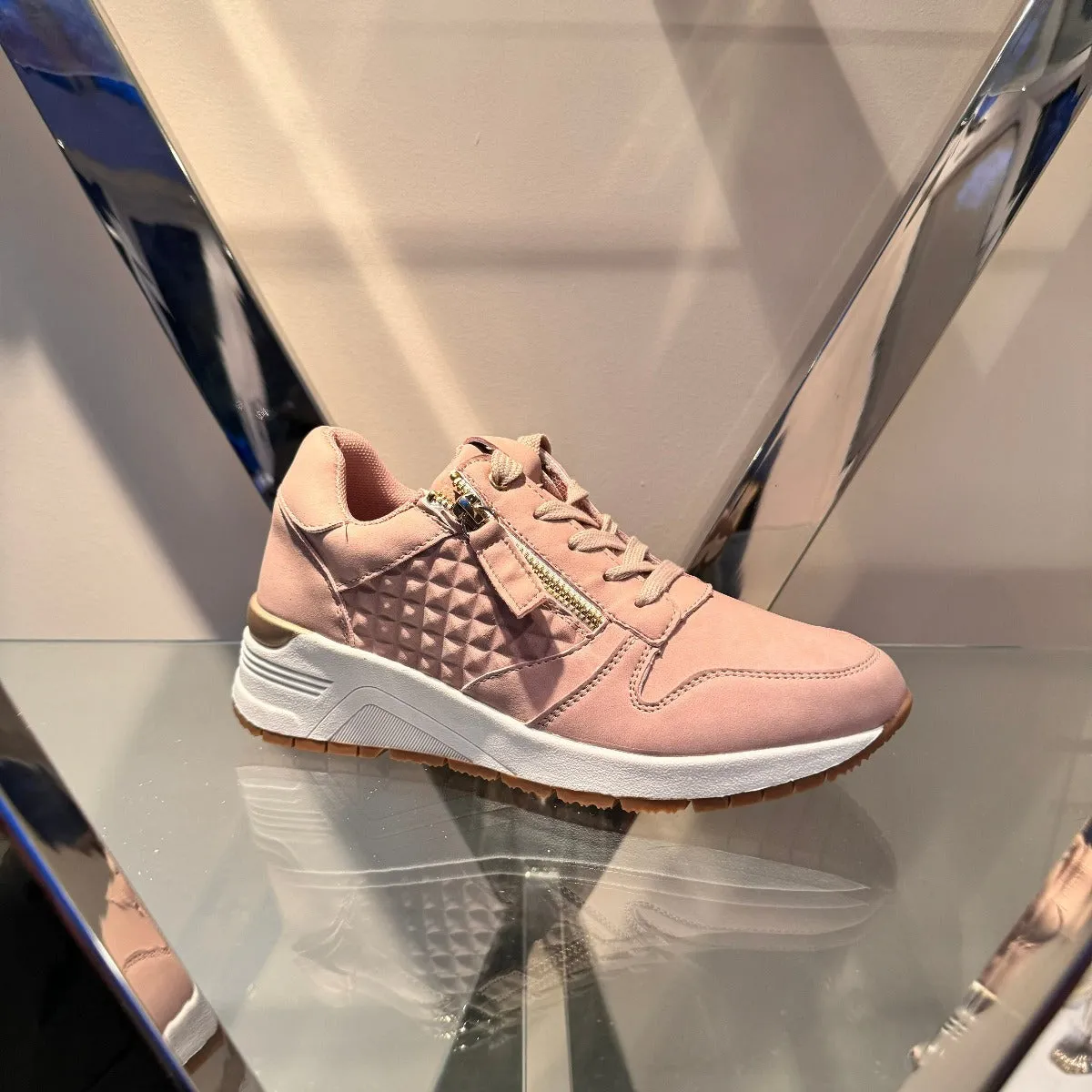 Pink wedge trainers