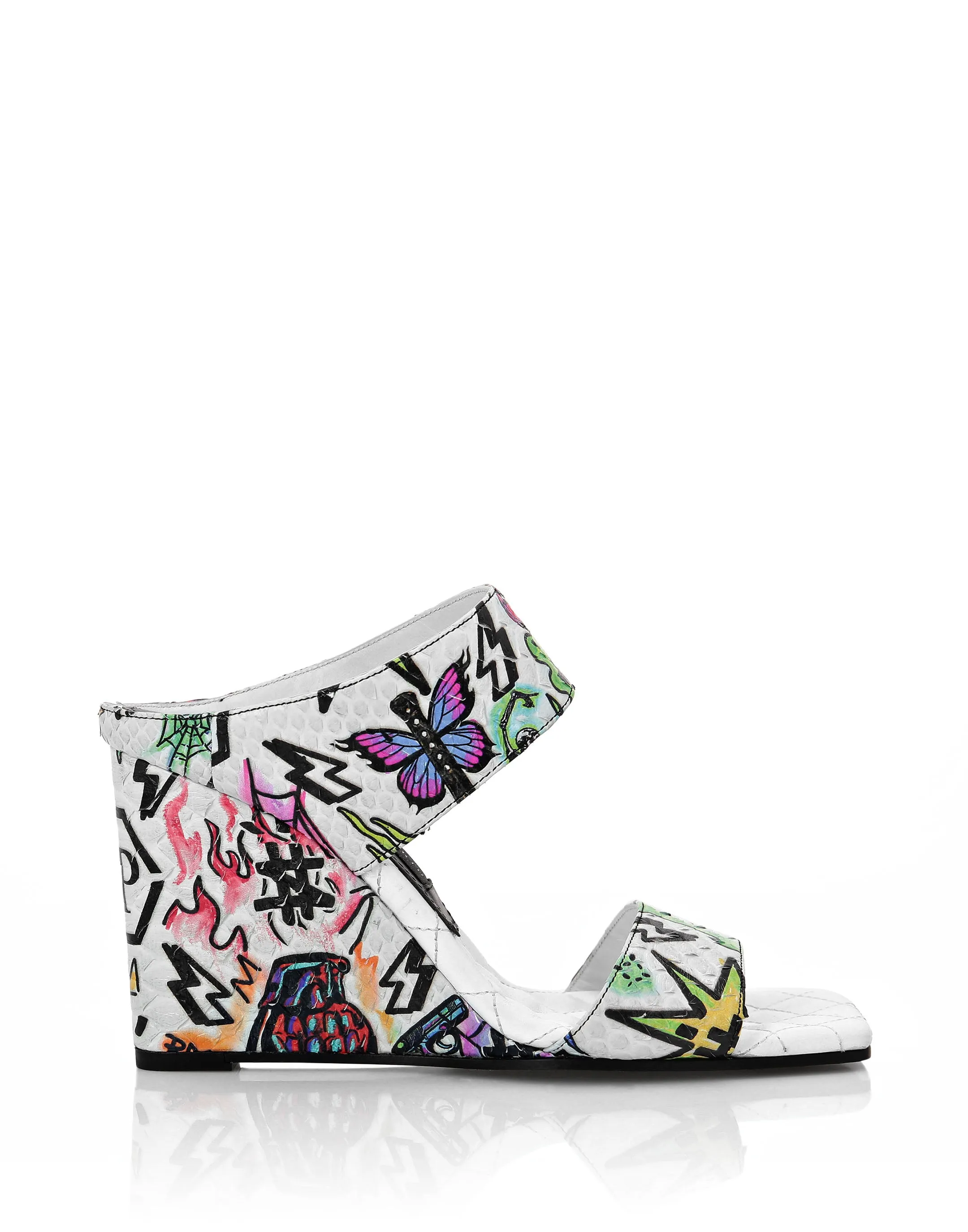 Python Print Sandals Wedge Tattoo Monogram