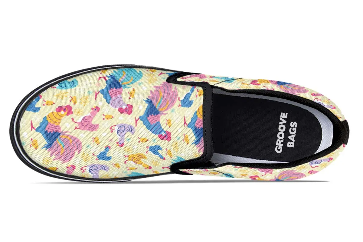 Rainbow Chicken Slip-On Shoes