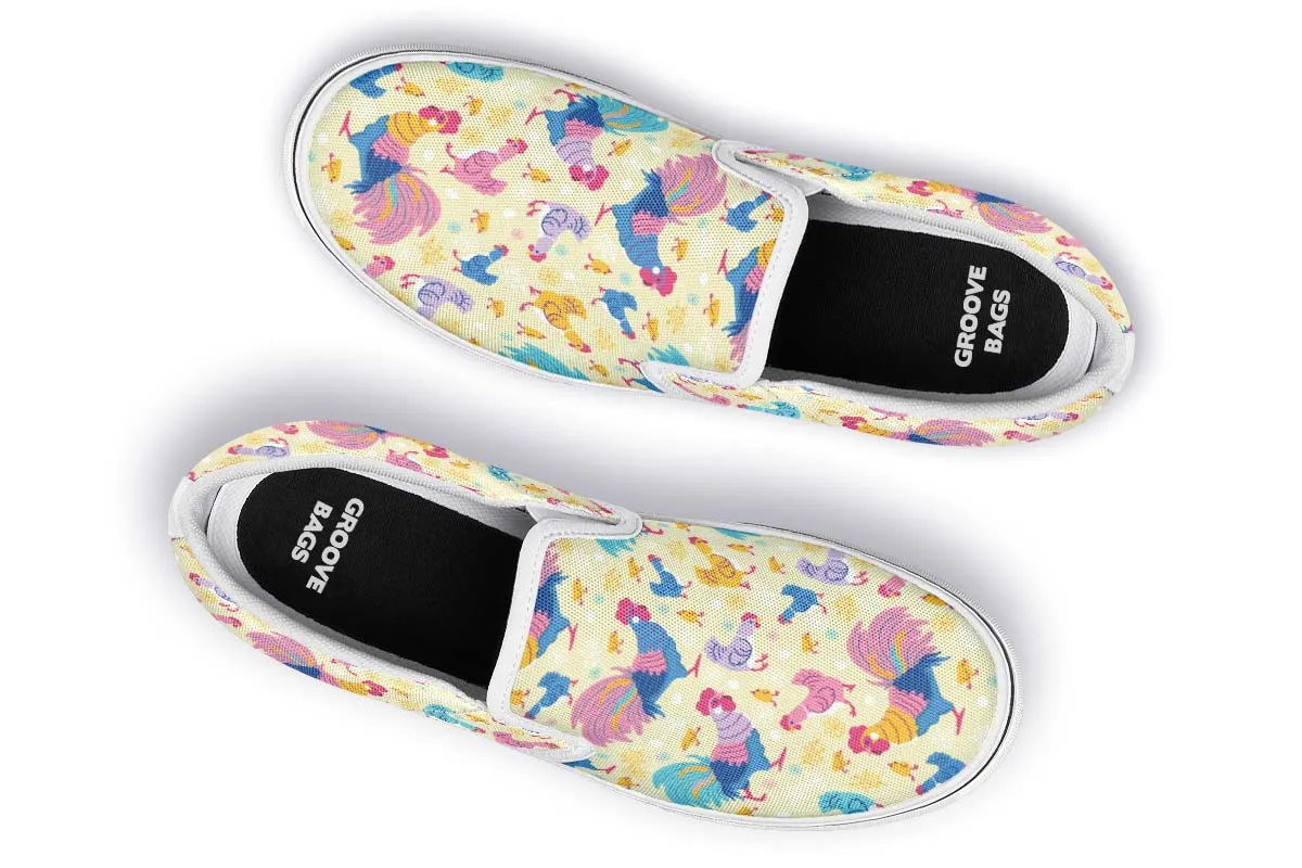Rainbow Chicken Slip-On Shoes