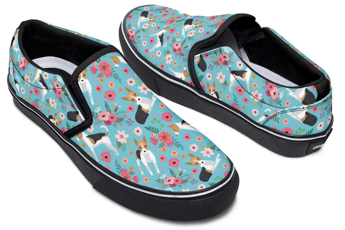 Rat Terrier Flower Slip-On Shoes