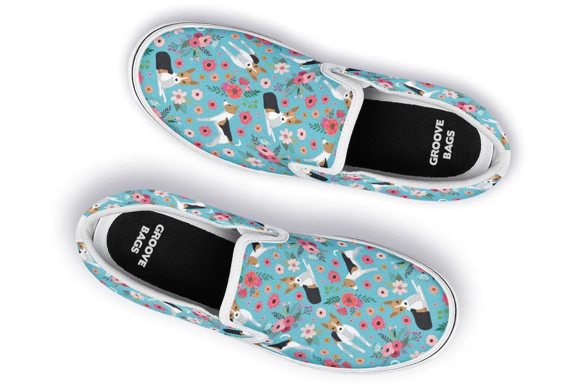 Rat Terrier Flower Slip-On Shoes
