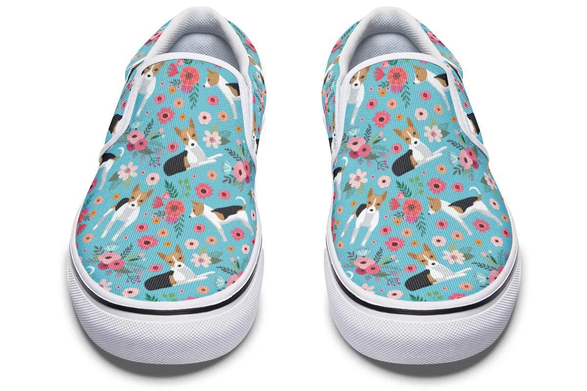 Rat Terrier Flower Slip-On Shoes