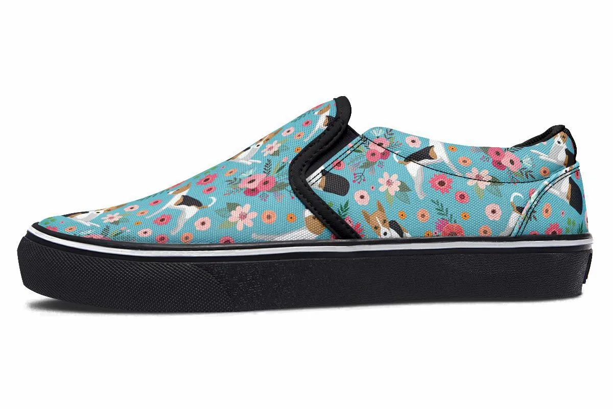 Rat Terrier Flower Slip-On Shoes