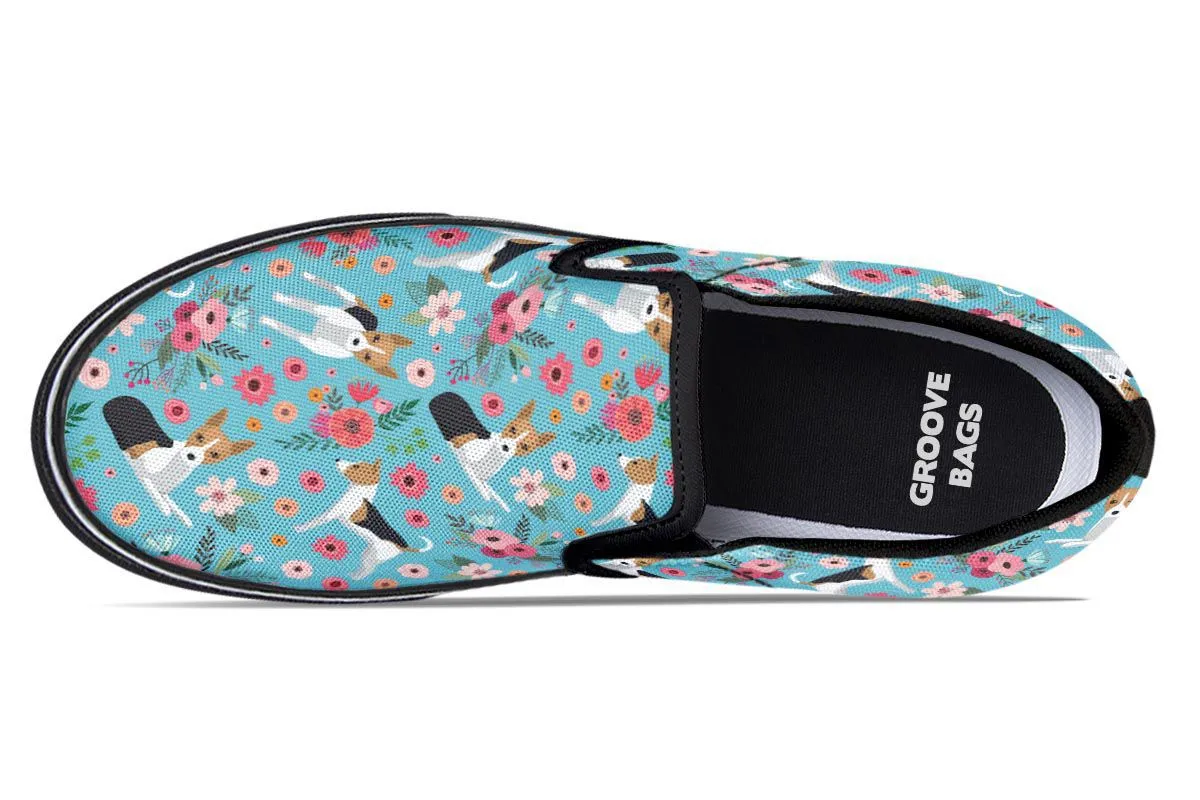 Rat Terrier Flower Slip-On Shoes