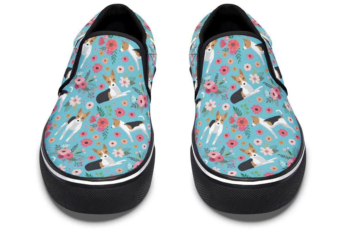 Rat Terrier Flower Slip-On Shoes