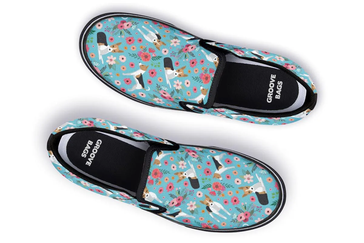 Rat Terrier Flower Slip-On Shoes