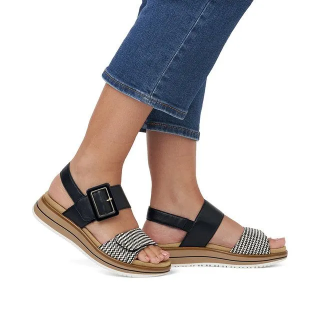 RIEKER SANDAL - D1J5302 - BLACK & WHITE