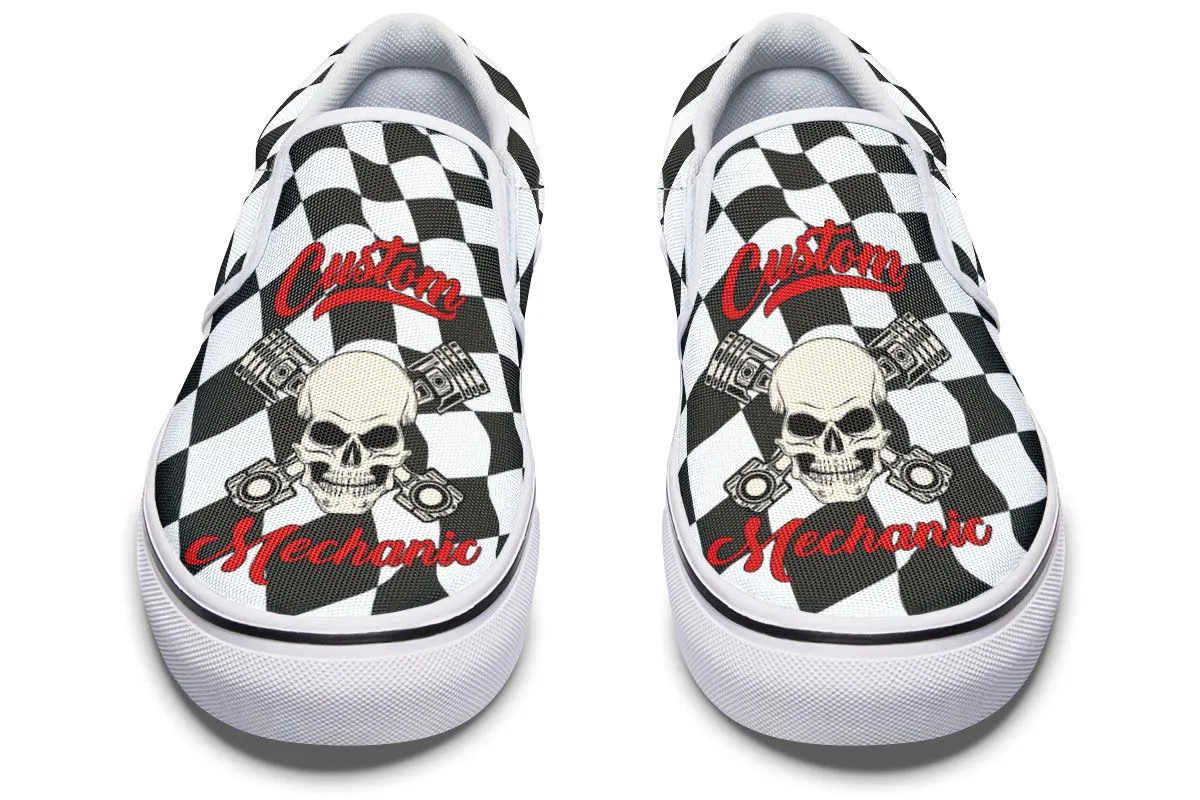 Skull Mechanic Slip-On Shoes