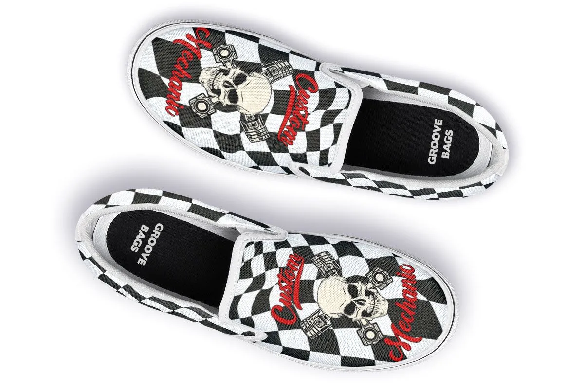 Skull Mechanic Slip-On Shoes