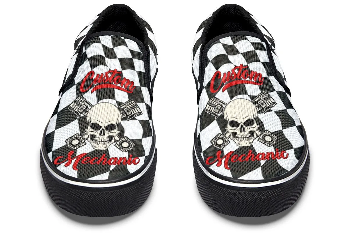 Skull Mechanic Slip-On Shoes