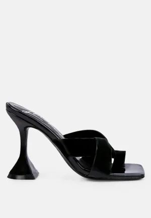 snatched intertwined toe ring heeled sandals