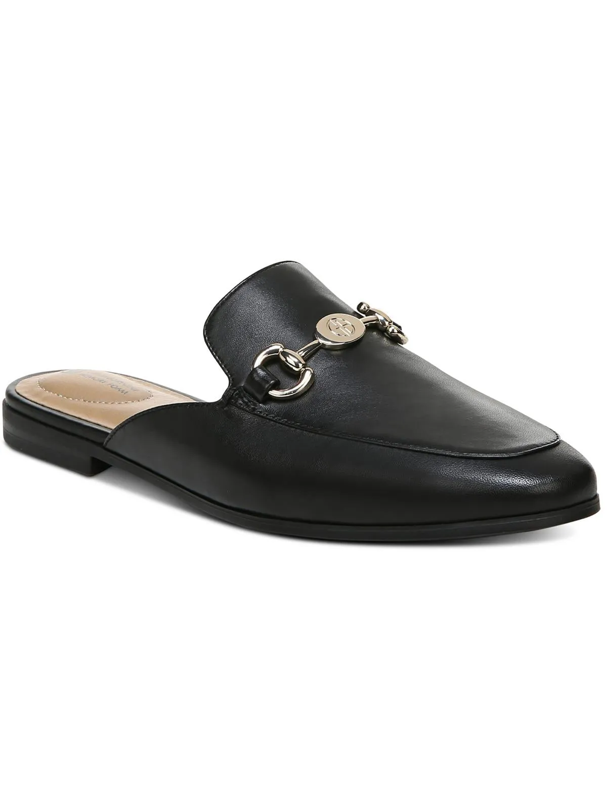 Soleena Womens Leather Slip-On Mules