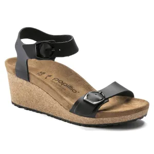 Soley Ring-Buckle Wedge Sandal In Black