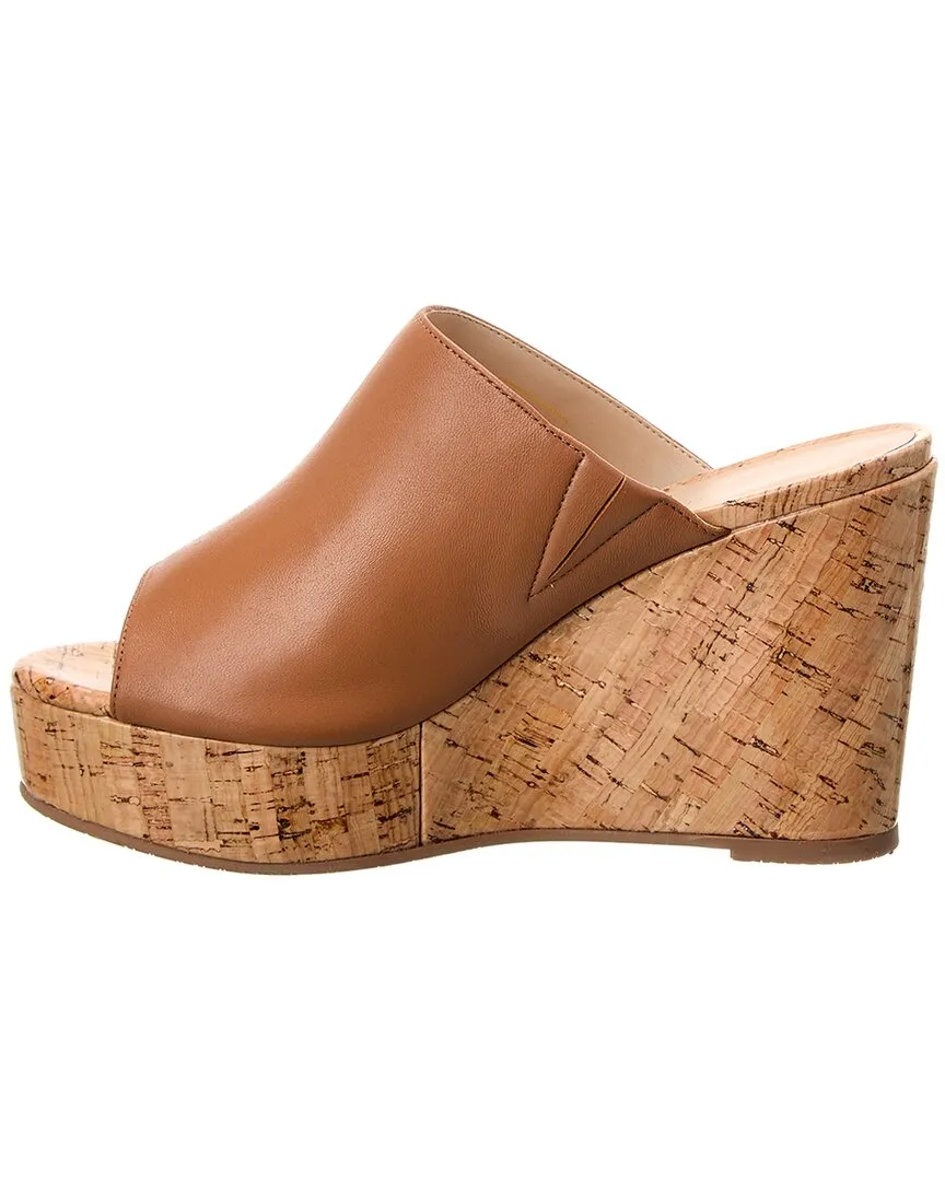 Stuart Weitzman Margarite Leather Wedge Sandal