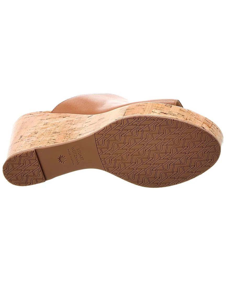 Stuart Weitzman Margarite Leather Wedge Sandal