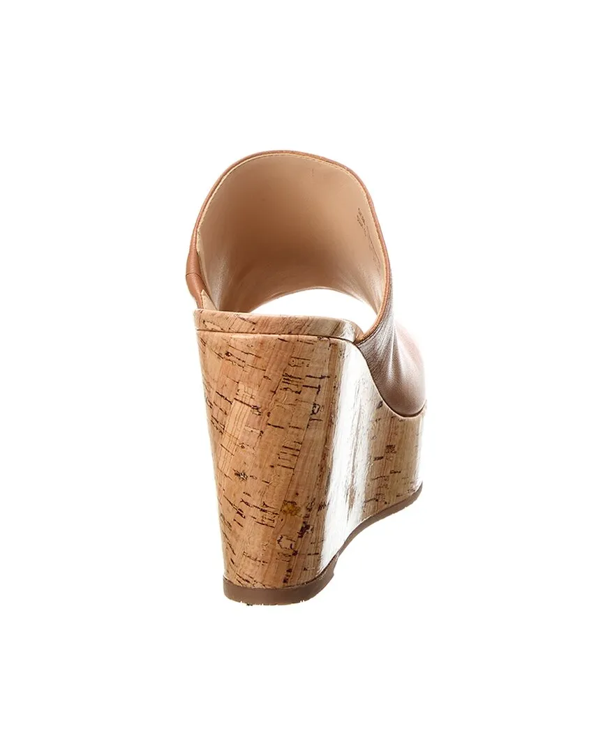 Stuart Weitzman Margarite Leather Wedge Sandal