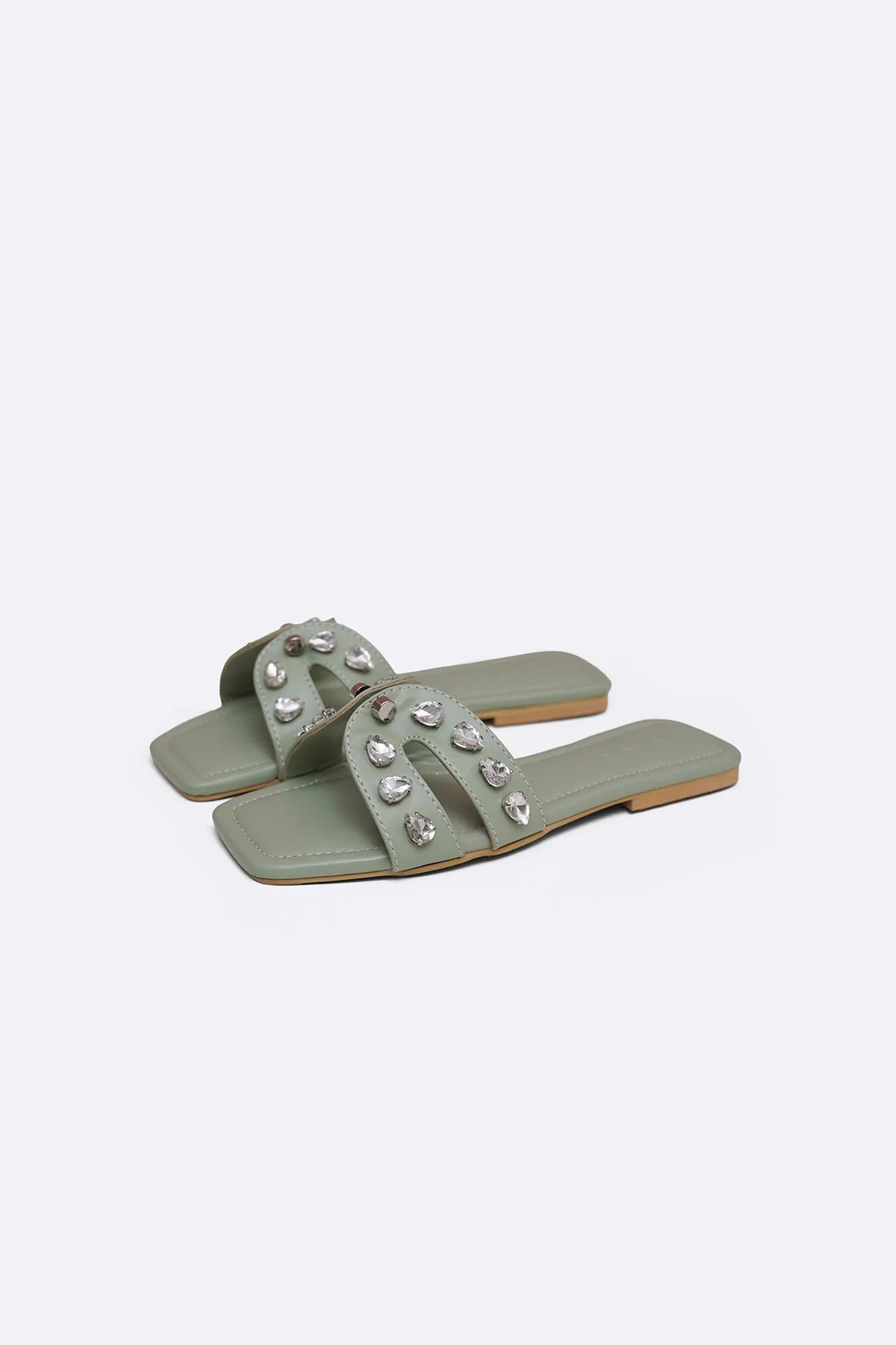 STUDDED CRYSTAL SLIDES