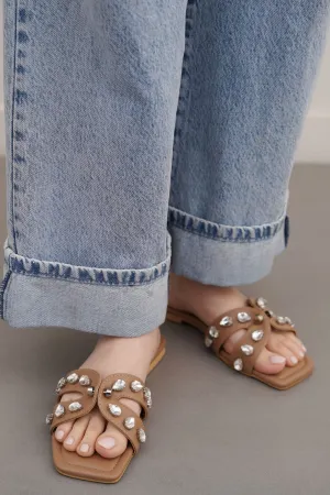 STUDDED CRYSTAL SLIDES