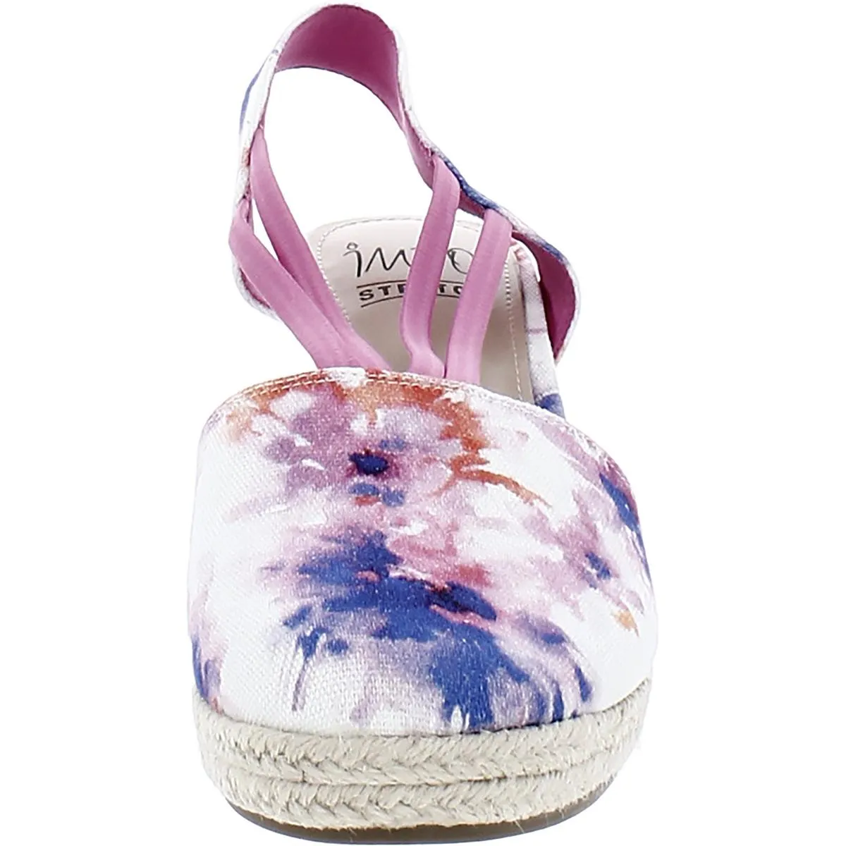 Taedra Womens Canvas Slip On Espadrille Heels