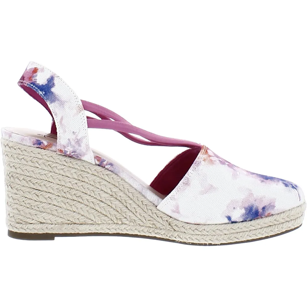 Taedra Womens Canvas Slip On Espadrille Heels