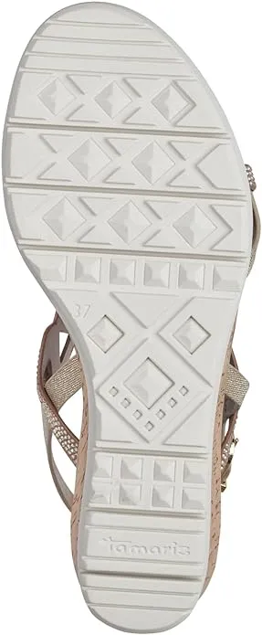 Tamaris Wedge Sparkle Sandal in Gold